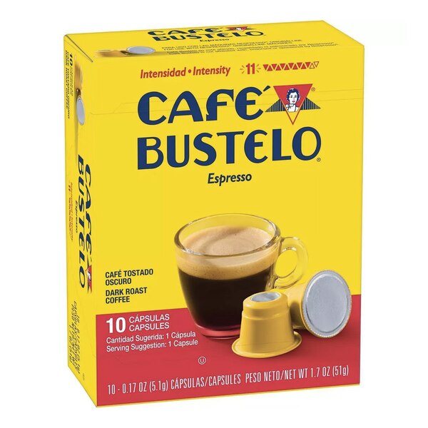Cafe Bustelo Espresso Capsules, Dark Roast, 1.7 OZ, 10 CT