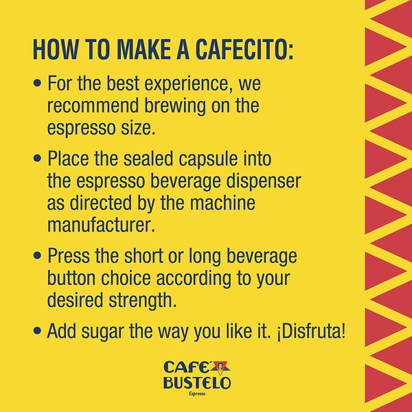 Cafe Bustelo Espresso Capsules, Dark Roast, 1.7 OZ, 10 CT