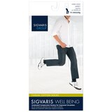 Sigvaris Well-being Men's Casual Cotton Compression Socks, Black, 15-20mmHg, thumbnail image