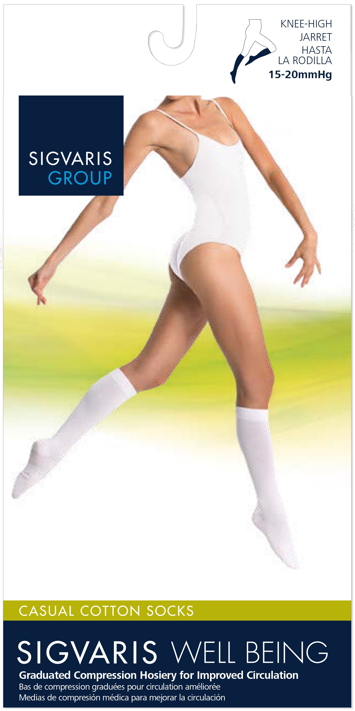 SIGVARIS Casual Cotton Compression Socks, Women's, 15-20mmHg, Black