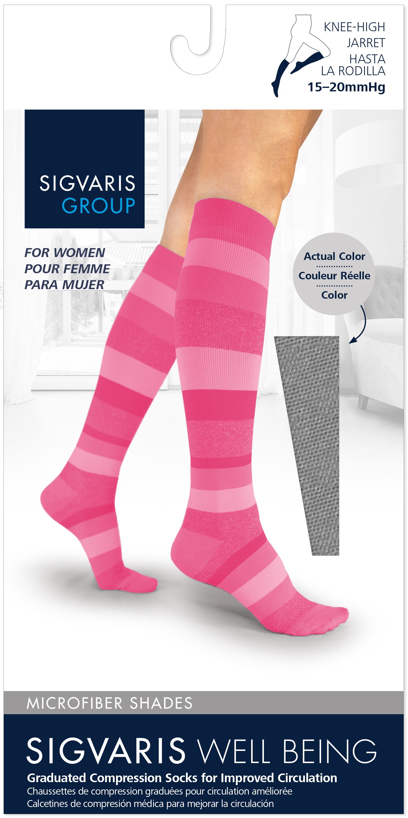 SIGVARIS Women's MICROFIBER SHADES 143 Calf 15-20mmHg