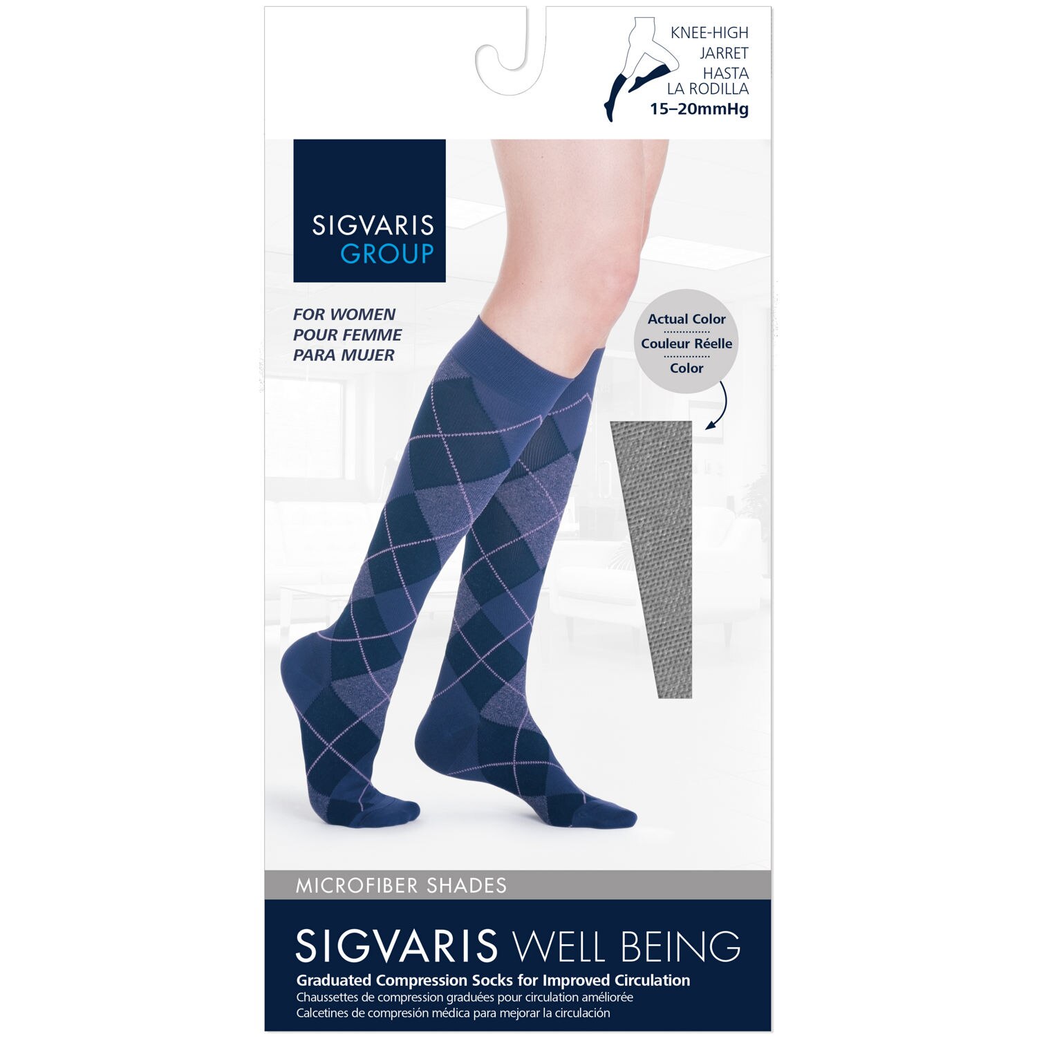 SIGVARIS Women's MICROFIBER SHADES 143 Calf 15-20mmHg