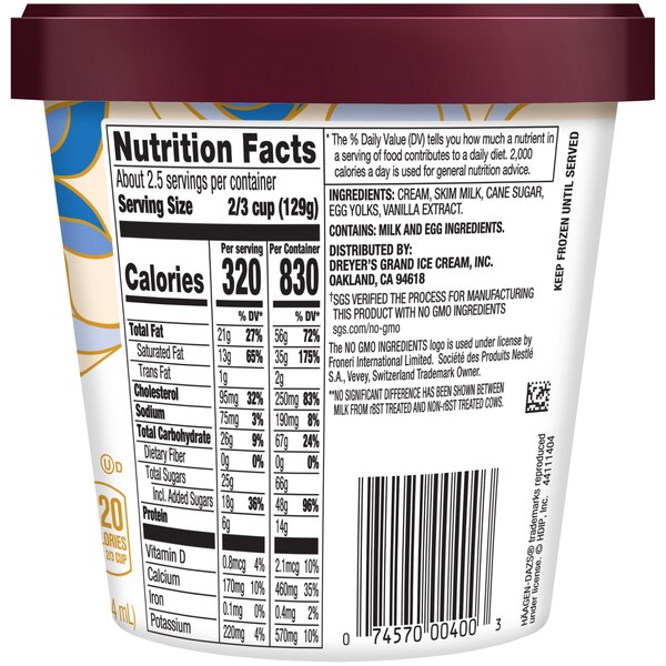 Haagen-Dazs Vanilla Ice Cream, 14oz