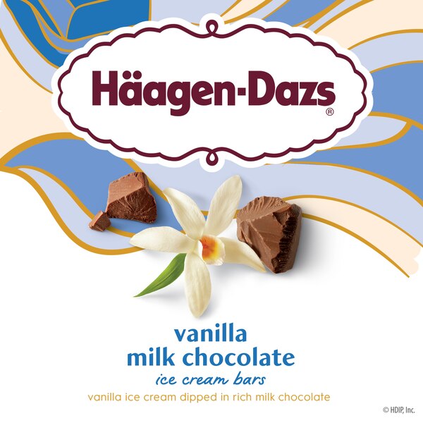 Haagen-Dazs Vanilla Milk Chocolate Ice Cream Bars, 3ct