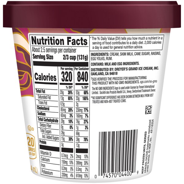 Haagen-Dazs Rum Raisin Ice Cream, 14oz