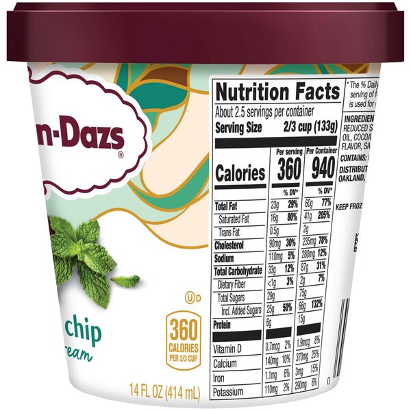 Haagen-Dazs Mint Chip Ice Cream, 14oz