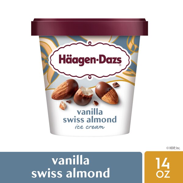 Haagen-Dazs Vanilla Swiss Almond Ice Cream, 14oz