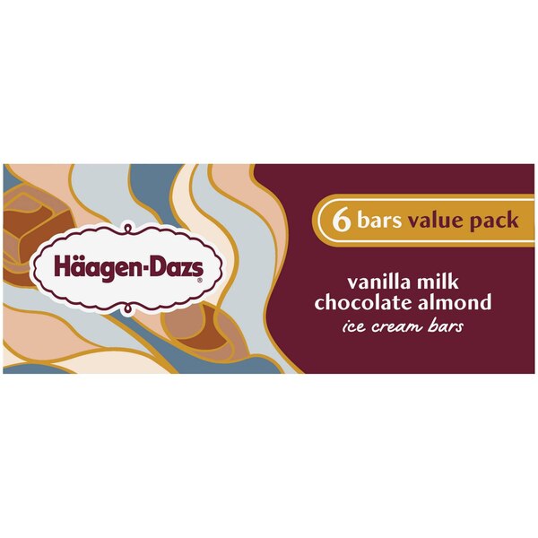 Haagen-Dazs Vanilla Milk Chocolate Almond Ice Cream Bars, 6ct