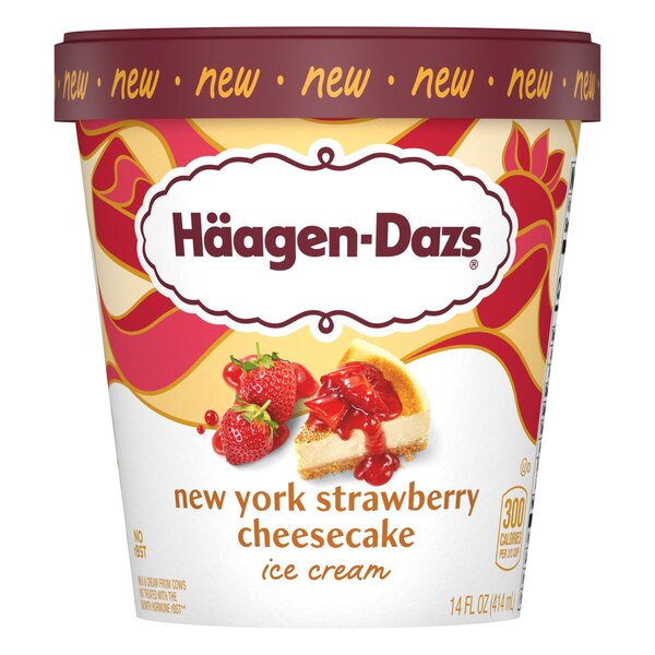 Haagen-Dazs, New York Strawberry Cheesecake Ice Cream, 14oz