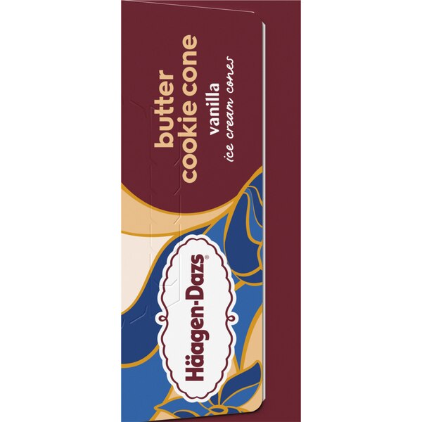 HAAGEN-DAZS Cookie Cone Vanilla Ice Cream 4x3.72floz Box