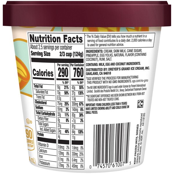 Haagen-Dazs Pineapple Coconut Ice Cream, 14oz