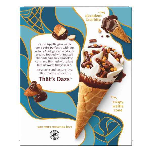 Haagen Dazs, Belgian Waffle Cone Toasted Almond Fudge, 6 ct, 14.8 oz