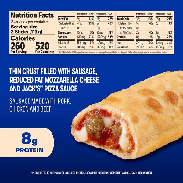 Jack's Sausage Pull-Apart Pizza Sticks, 8 oz