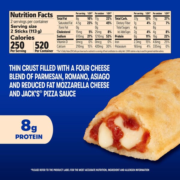 Jack's Cheese Pull-Apart Pizza Sticks, 8 oz