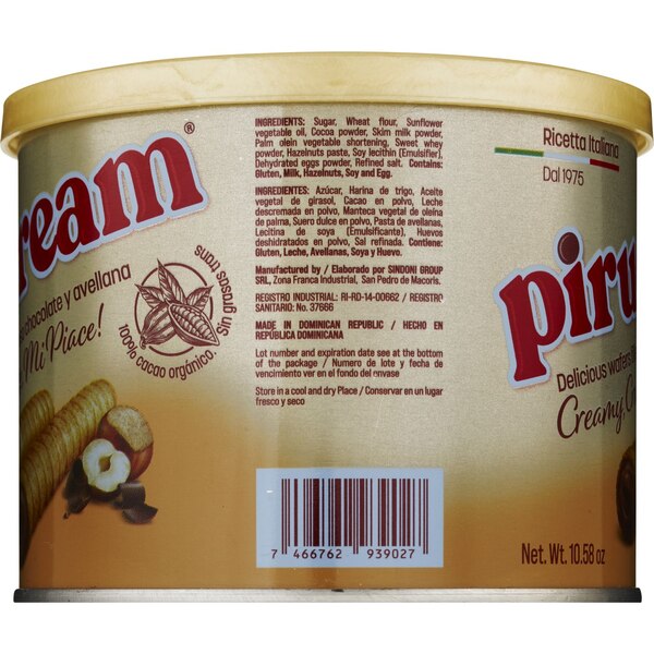 Pirucream Italian Rolled Wafers Filled w/Chocolate&Hazelnut