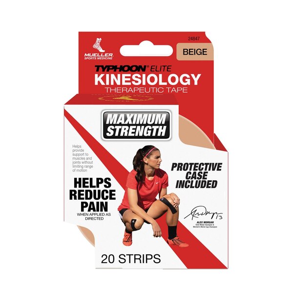 Mueller Typhoon Elite Kinesiology Therapy Tape, Beige, 20 CT