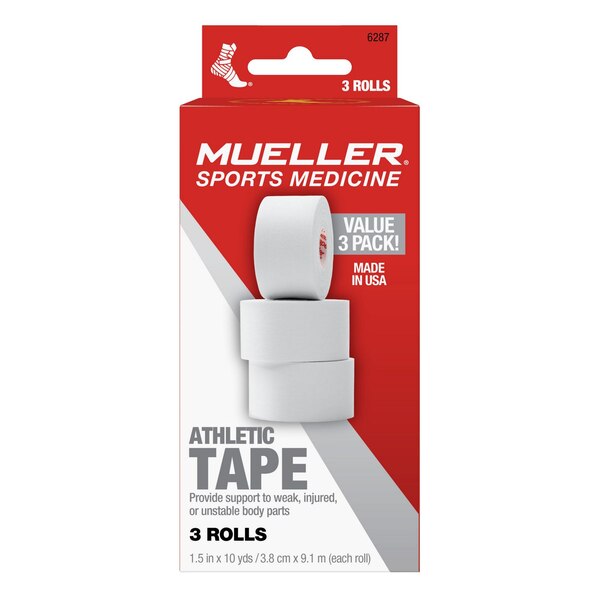 Mueller Sports MTape, White, 3 CT