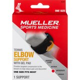 Mueller Tennis Elbow Support with Gel Pad, One Size, Black, thumbnail image