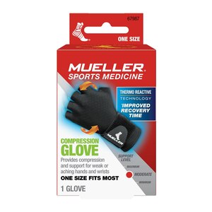 Mueller Sports Medicine Compression Glove, One Size, Black