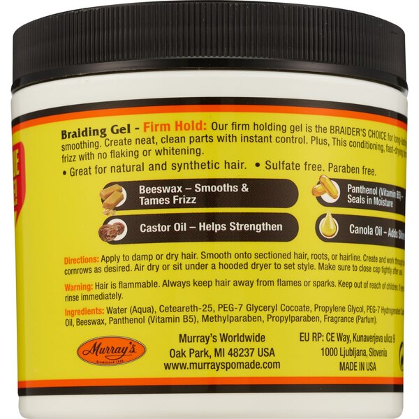 Murray's Beeswax Braiding Gel, 12 OZ