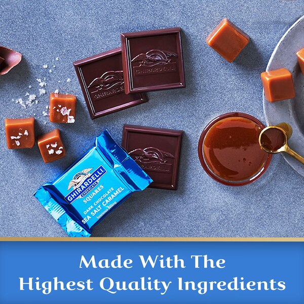 Ghirardelli, Dark Chocolate Sea Salt Caramel Squares, 5.32 oz Bag