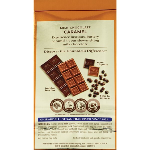 Ghirardelli, Milk Chocolate Squares with Caramel Filling, 5.32 oz Bag