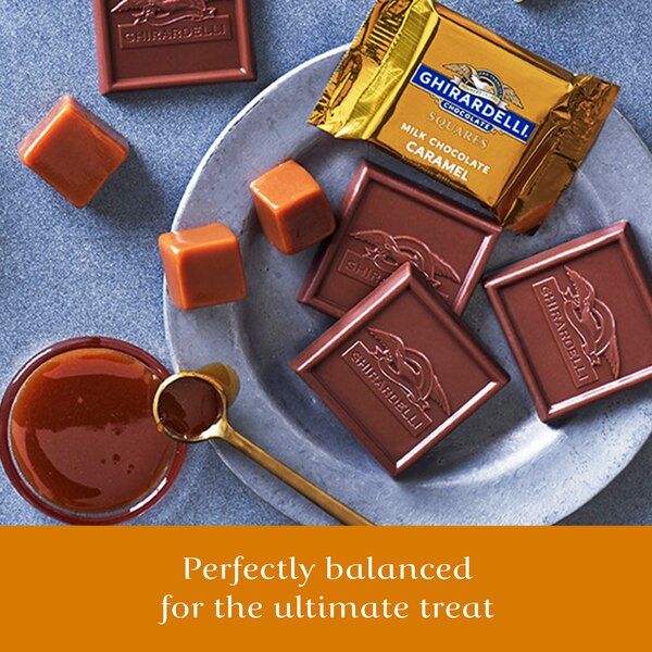 Ghirardelli, Milk Chocolate Squares with Caramel Filling, 5.32 oz Bag