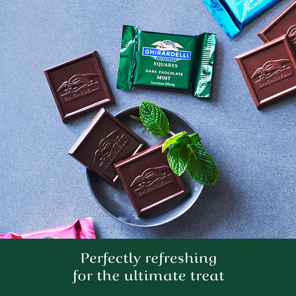 Ghirardelli Squares Dark Chocolate With White Mint Filling, 5.32 oz