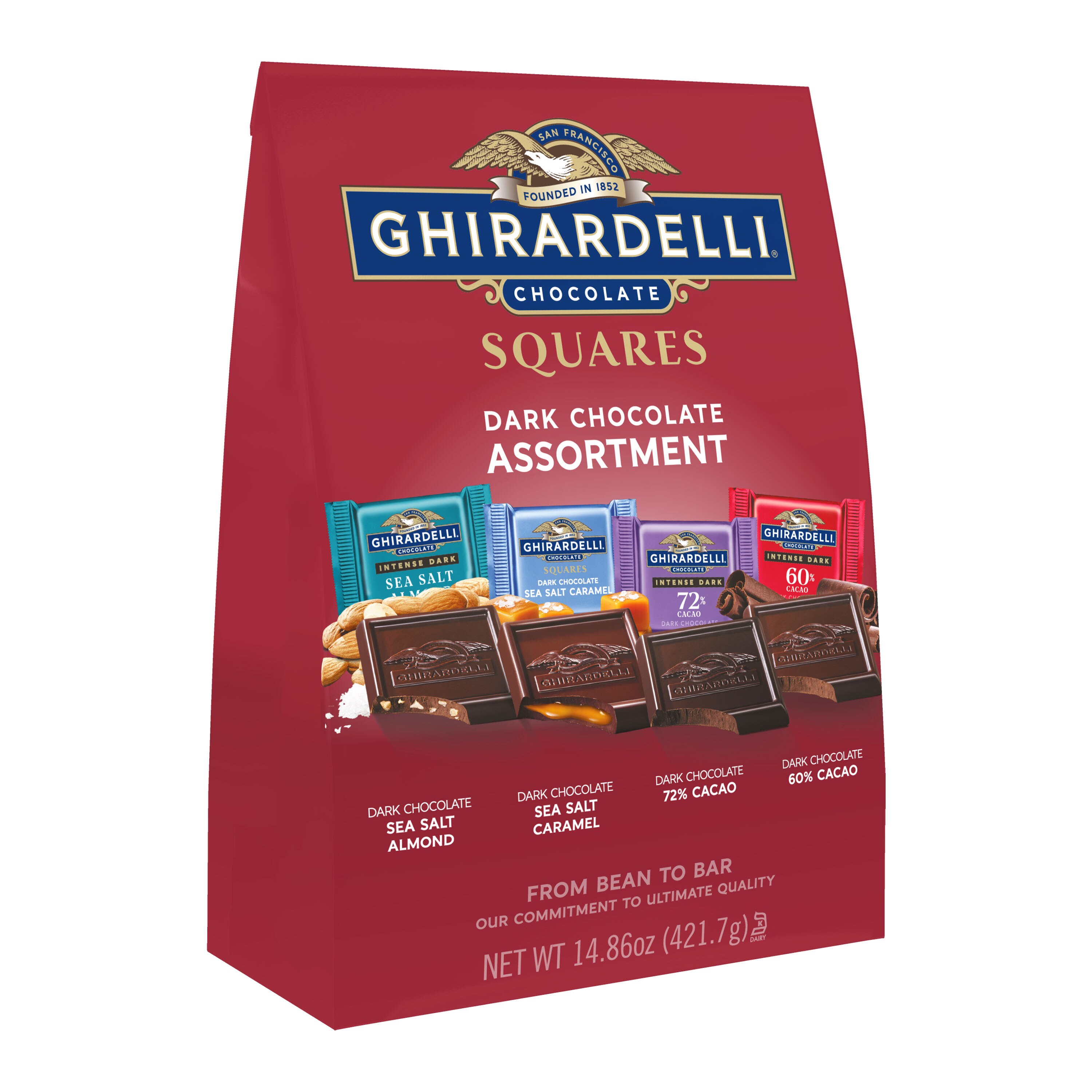 Ghirardelli Dark Chocolate Squares Premium Assortment, 14.85 OZ