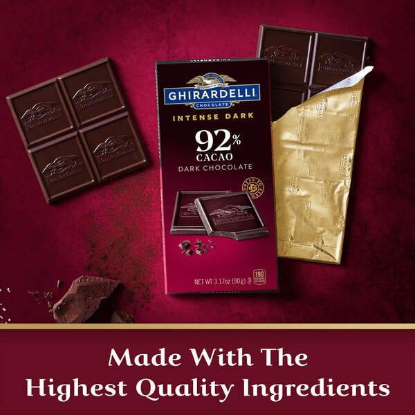 Ghirardelli, Intense Dark Chocolate Bar, 92% Cacao, 3.17 Oz Bar