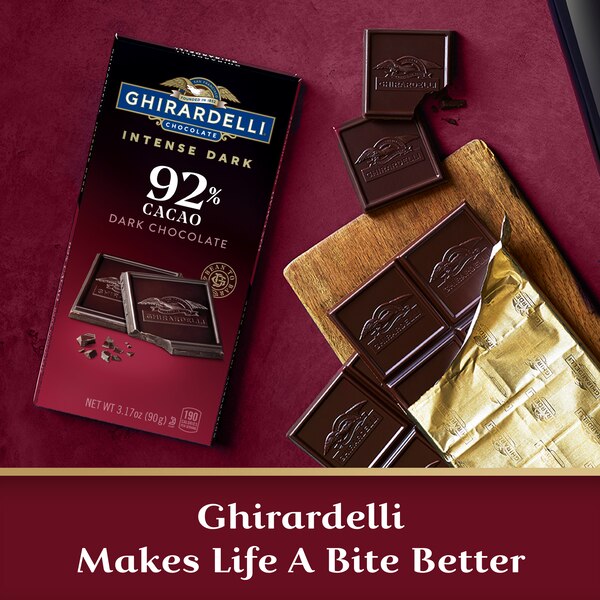Ghirardelli, Intense Dark Chocolate Bar, 92% Cacao, 3.17 Oz Bar