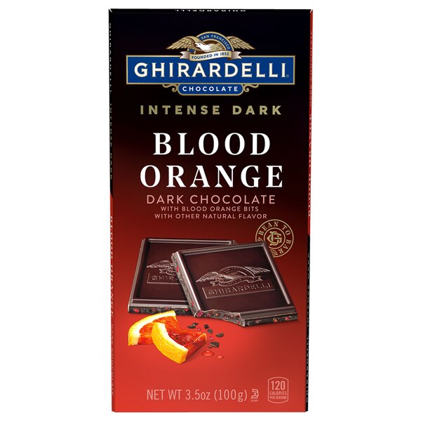 Ghirardelli, Intense Dark Chocolate Bar, Blood Orange, 3.5 Oz Bar