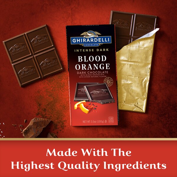 Ghirardelli, Intense Dark Chocolate Bar, Blood Orange, 3.5 Oz Bar