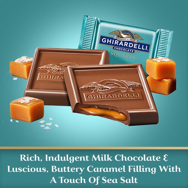 Ghirardelli, Milk Chocolate Sea Salt Caramel Chocolate Squares, 5.3 OZ Bag