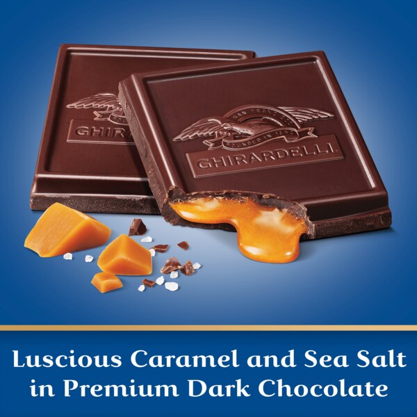 Ghirardelli, Sea Salt Caramel Dark Chocolate Squares Bar, 4.8 oz Bar