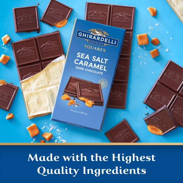 Ghirardelli, Sea Salt Caramel Dark Chocolate Squares Bar, 4.8 oz Bar