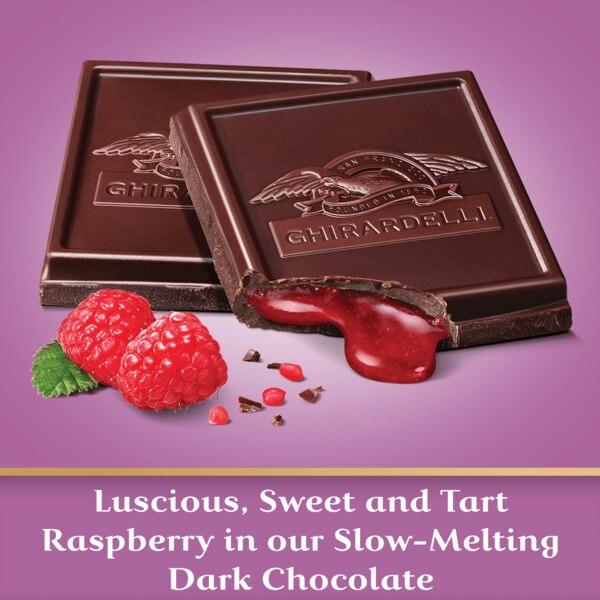 Ghirardelli, Raspberry Dark Chocolate Squares Bar, 4.8 Oz Bar