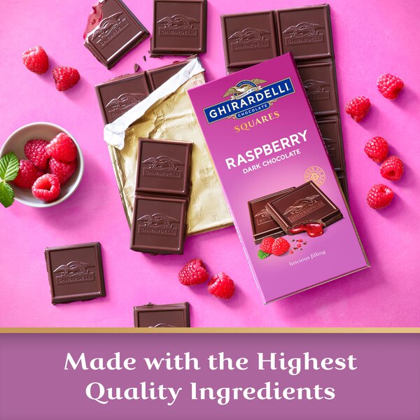 Ghirardelli, Raspberry Dark Chocolate Squares Bar, 4.8 Oz Bar