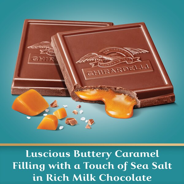 Ghirardelli Squares, Sea Salt Caramel Milk Chocolate Bar, 4.8 Oz