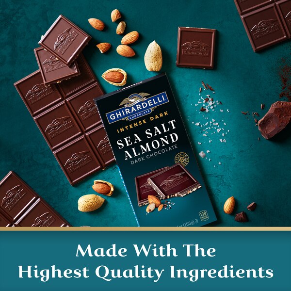 Ghirardelli, Intense Dark Chocolate Bar, Sea Salt Almond, 3.5 oz