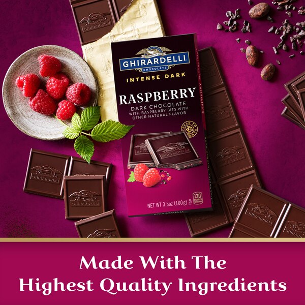 Ghirardelli, Intense Dark Chocolate Bar, Raspberry, 3.5 oz Bar