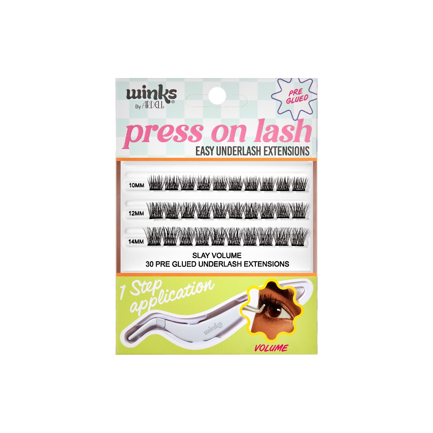 Ardell Winks Press On Lash Pre-Glued Underlash Extensions, Volume, 30 CT