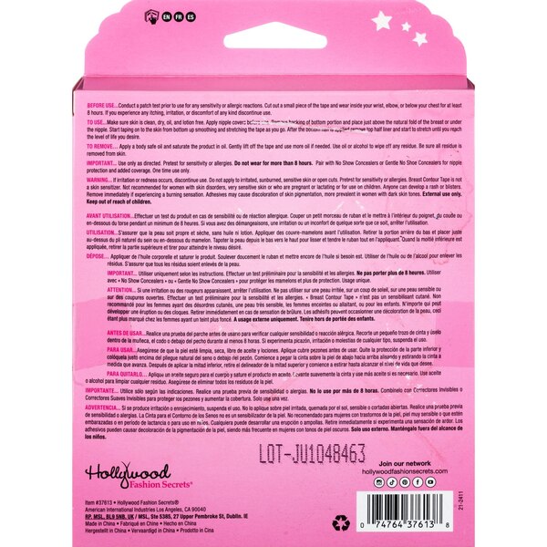Hollywood Fashion Secrets Breast Contour Tape, Size A-DDD, Deep 