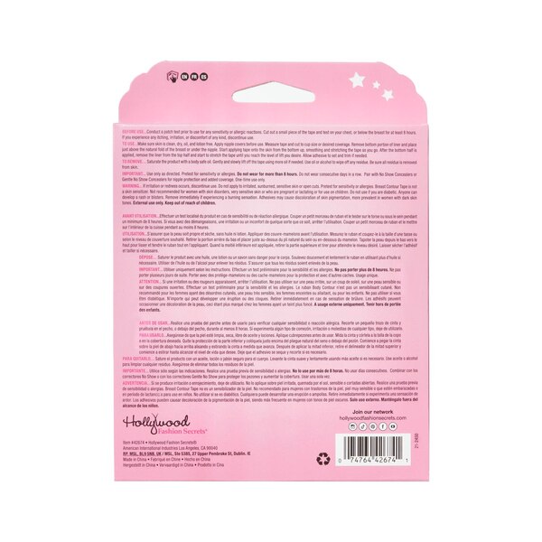 Hollywood Fashion Secrets Breast Contour Tape, Size A-DDD, Light