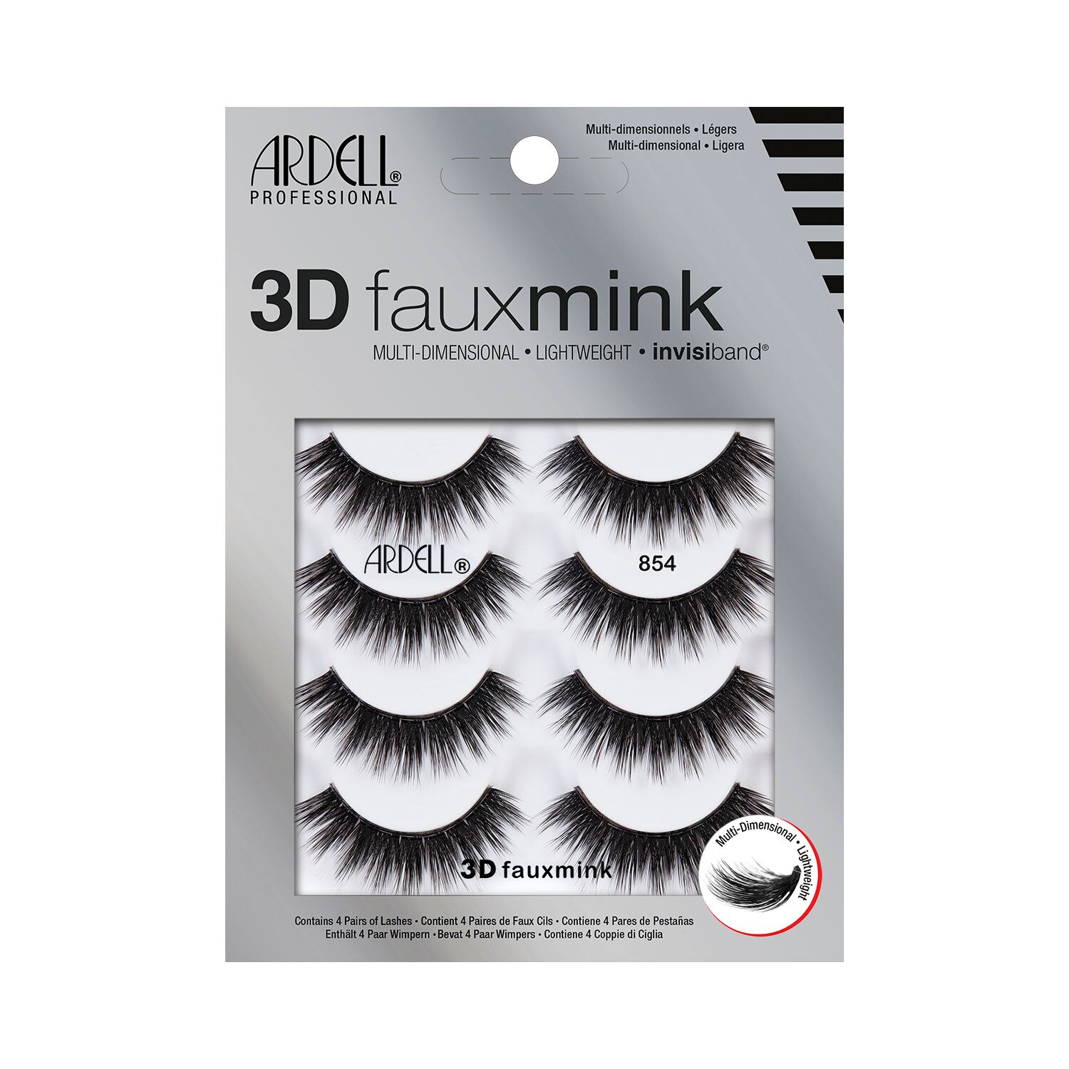 Ardell 3D - Pestañas postizas, Faux Mink 854