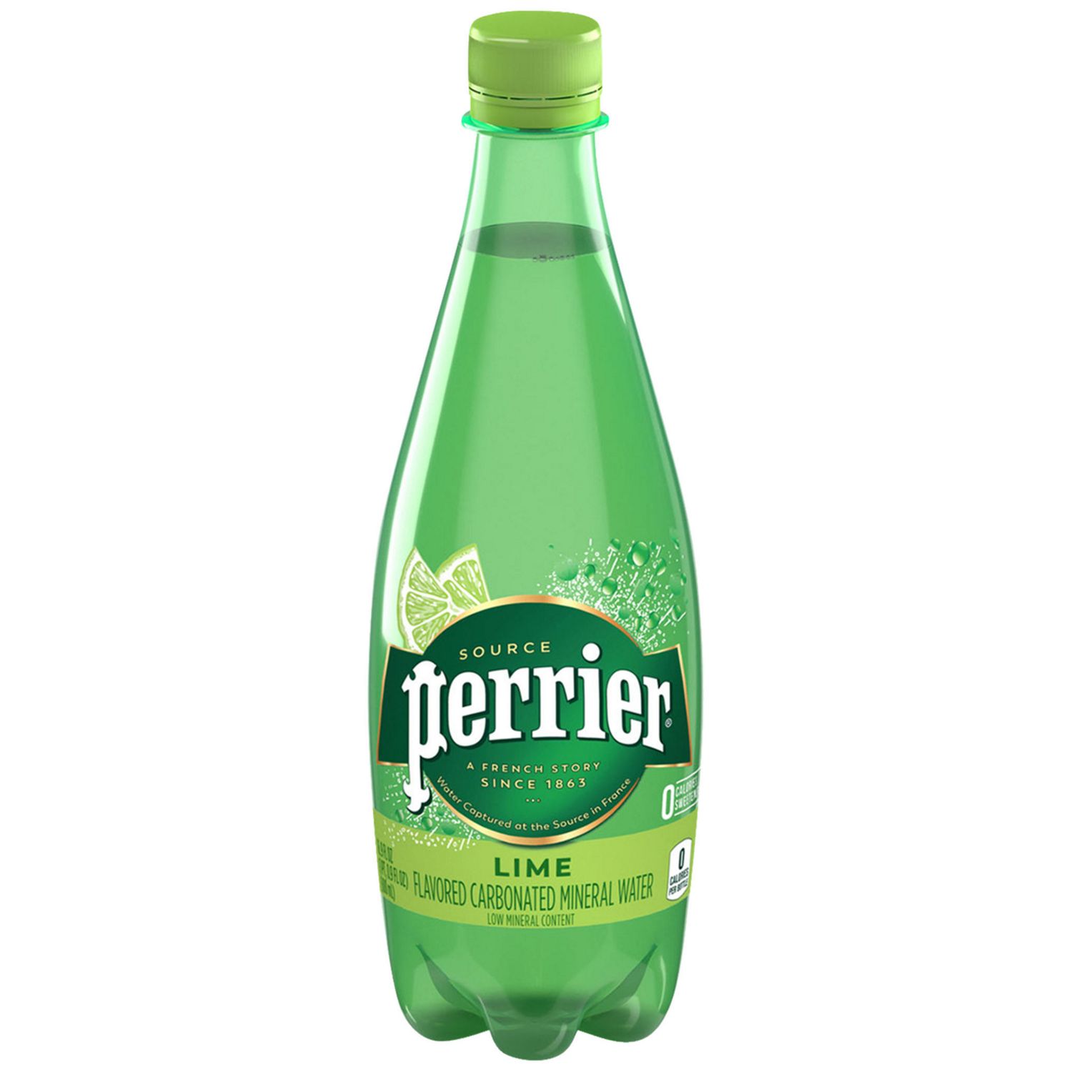Perrier, Lime Flavored Sparkling Water, Plastic Water Bottle, 16.9 oz