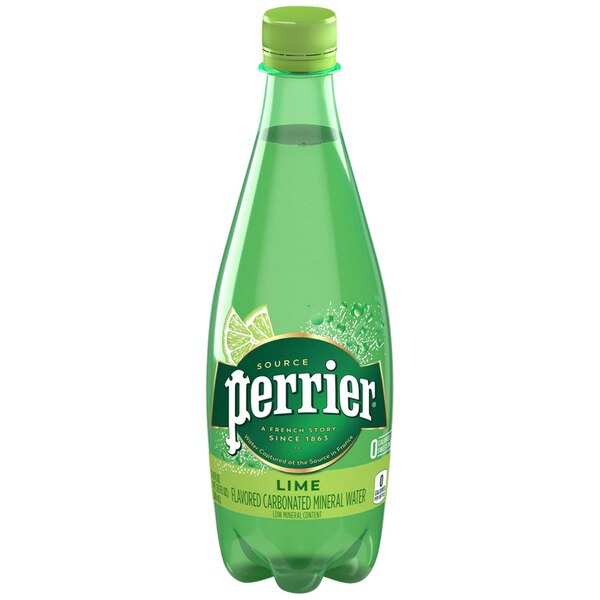 Perrier, Lime Flavored Sparkling Water, Plastic Water Bottle, 16.9 oz