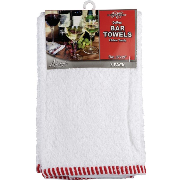Lifestyle By Royal Crest Utility Bar Mop Kitchen Towels 3 Pack
