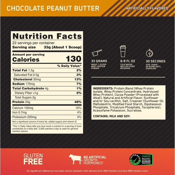 Optimum Nutrition Gold Standard 100% Whey, 24 OZ