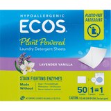 ECOS Laundry Detergent Sheets with Enzymes, Lavender Vanilla, 50 ct, thumbnail image